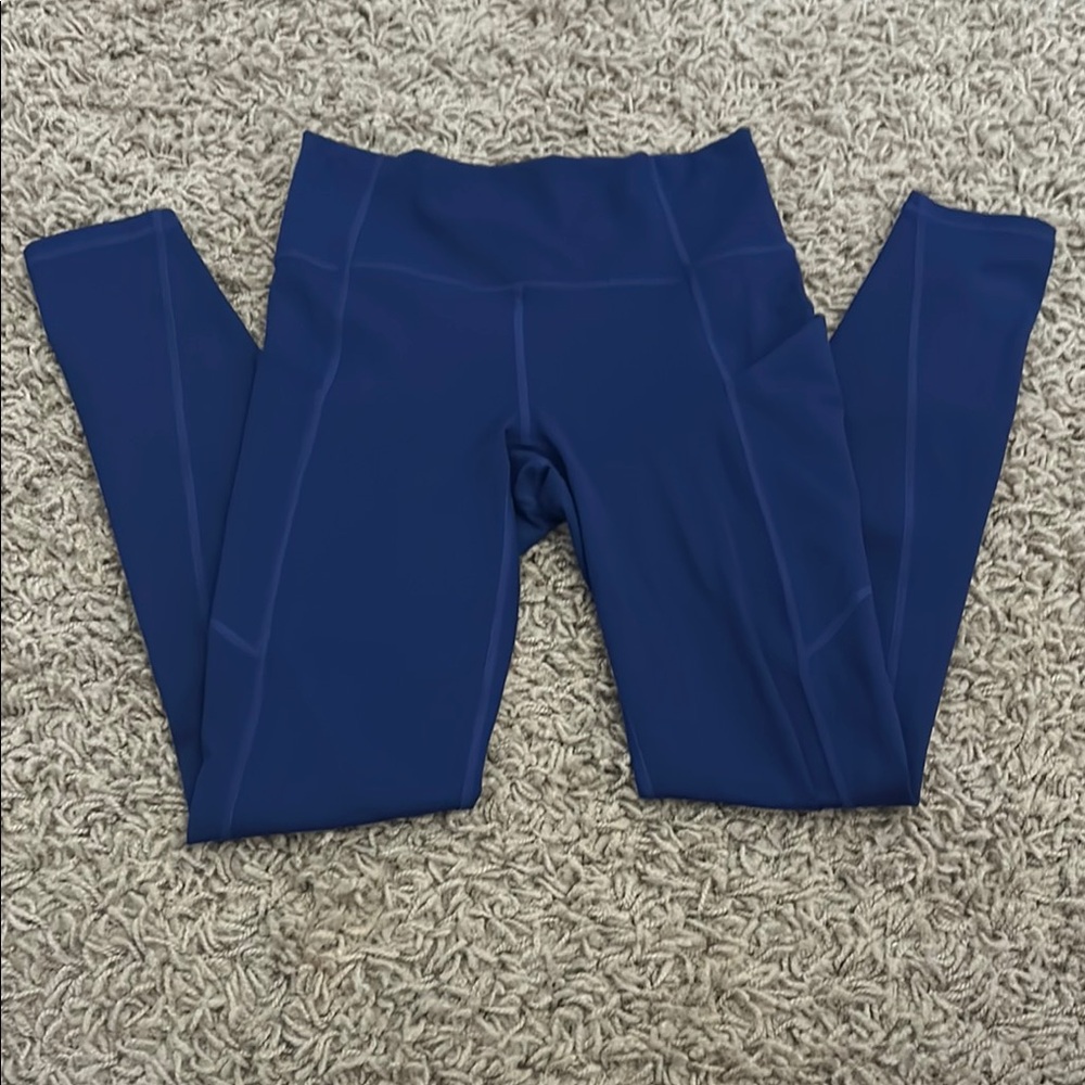 Fabletics Navy PureLuxe Leggings with Side Pockets